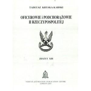 Oficerowie i podchorążowie II Rzeczypospolitej, z. XIII