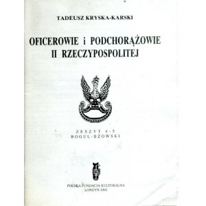 Oficerowie i podchorążowie II Rzeczypospolitej, z. 4-5
